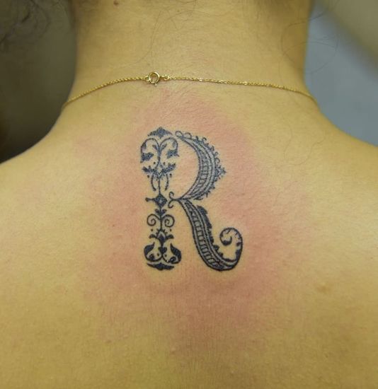 R Letter Tattoo 