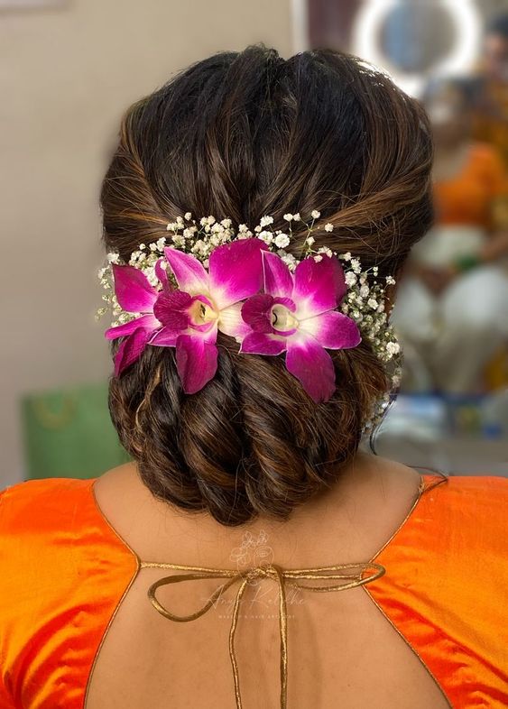 indian Bun Hairstyles For Saree